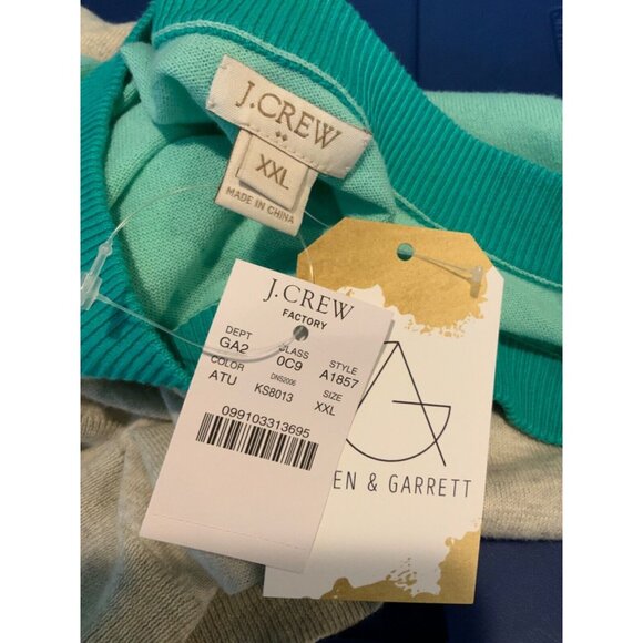 J.Crew Gray Teal Thin Knit Crew Neck Sweater NWT, Size XXL - Picture 5 of 5